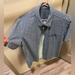 L.L.Bean men’s size Large (reg) button up short sleeve bbq shirt - soft